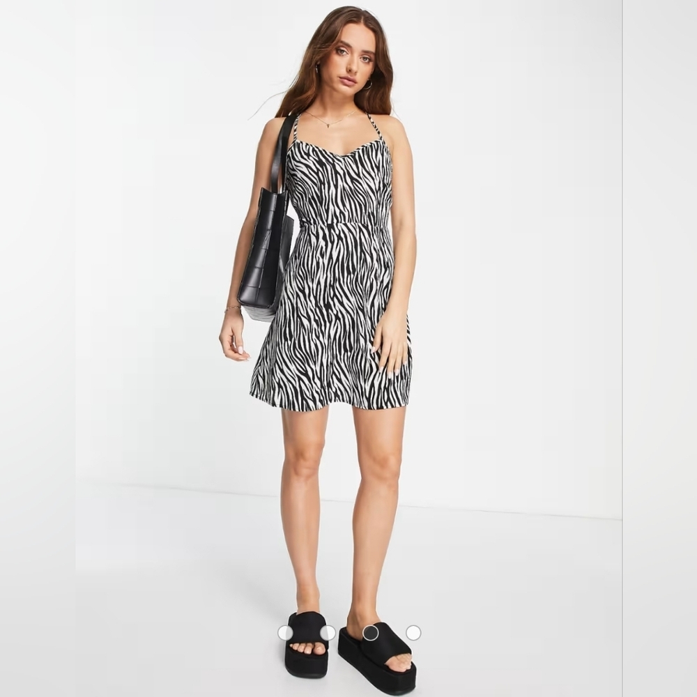 Urban Threads| ASOS Cami Mini Dress in Zebra Print Strappy Dress Plus Size 22 - Picture 3 of 5